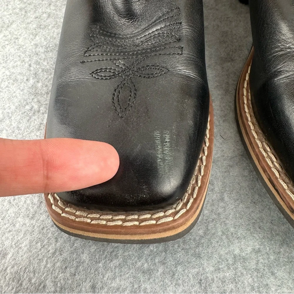 Smoky Mountain Leather Cowboy Boots Tan & Black Size Youth 4.5 Western Rodeo